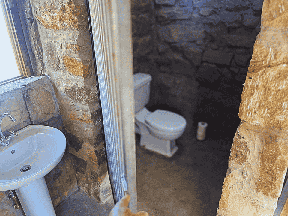 View of toilet at Fred's Stone Cottage